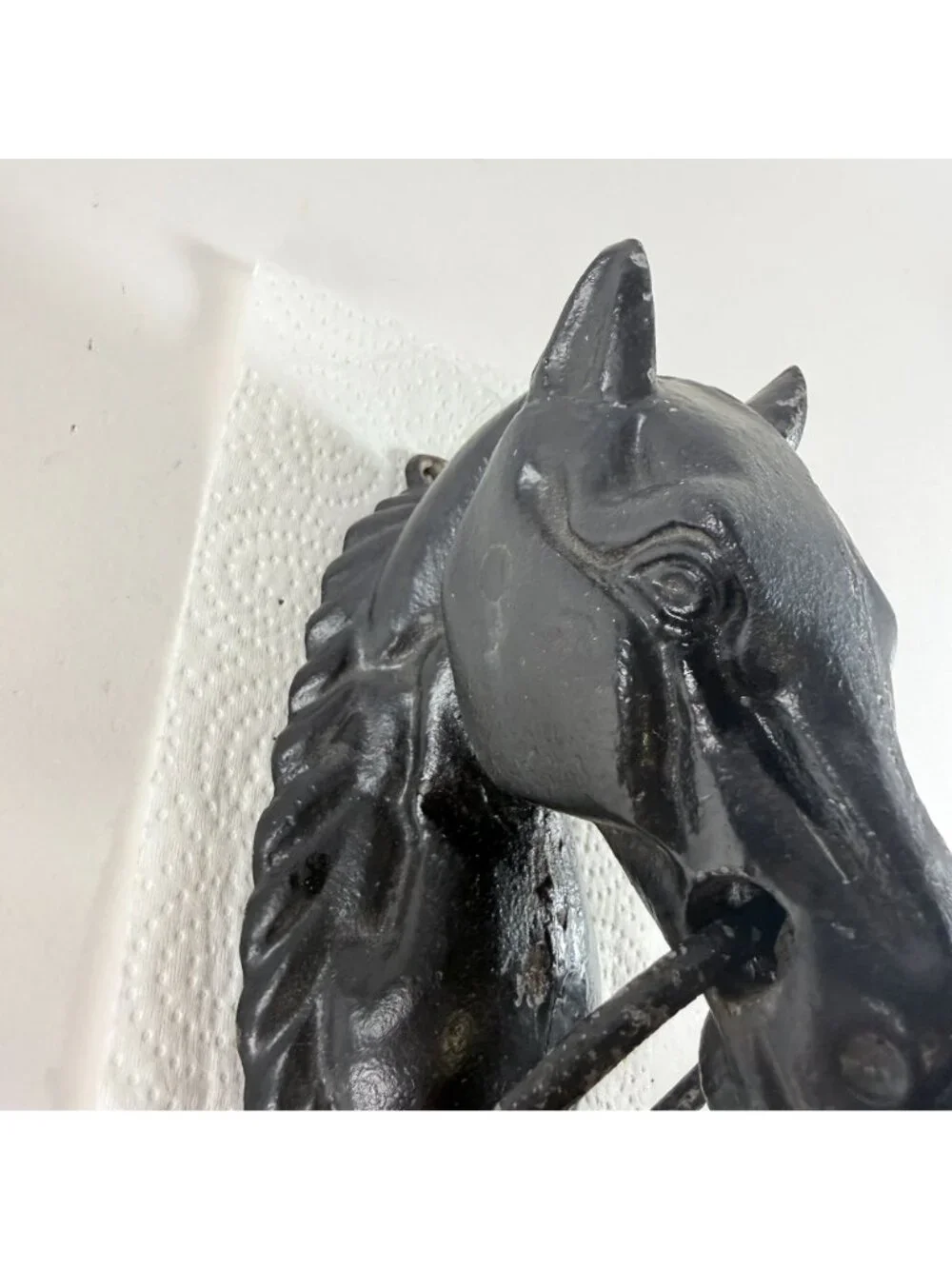 Vintage Cast Iron Horse Head Door Knocker or Hitching Post